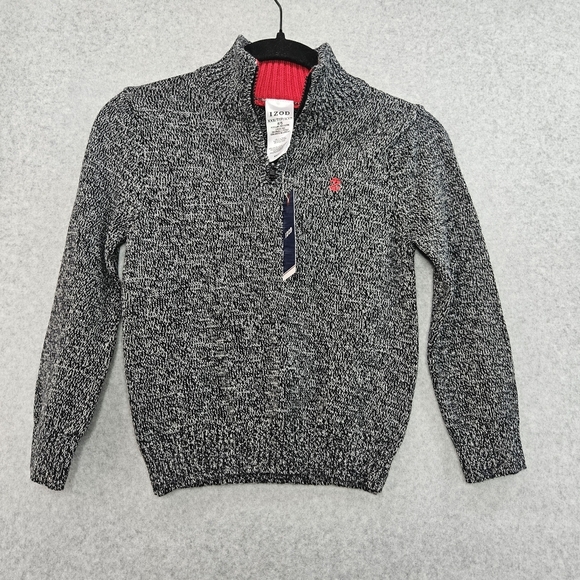 Izod Other - IZOD Boy's 1/4 Zip‎ Sweater  Black Marled Size 4/5